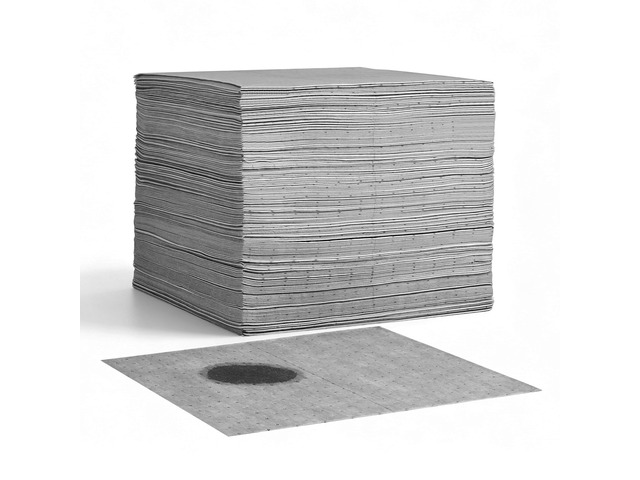 VEVOR Oil & Water Absorbent Pads, 16' x 18' 200-Pack, Medium-Duty Spill Absorbing Pads, Universal for Gasoline, Engine, Oil, Water, Coolant,...