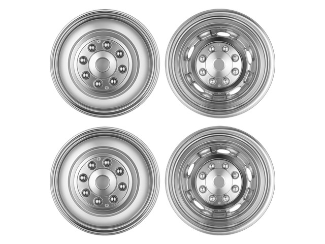 VEVOR 17-Inch Wheel Simulators 8 Lug Stainless Steel Front and Rear Wheel, Fit for 2003-2021 Dodge Ram 3500 Dually Truck Models, 5 Hand Holes,...