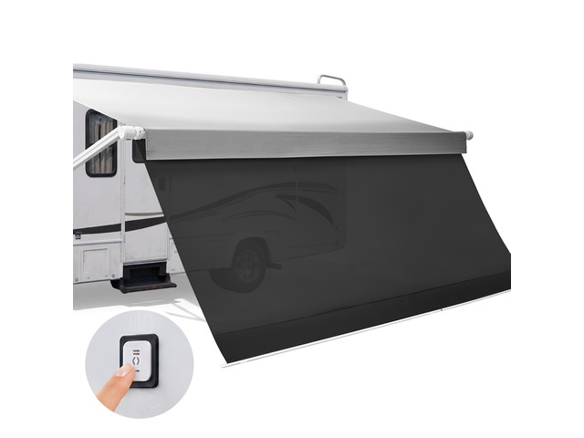 VEVOR Motorized RV Awning Complete Kit & Sunshade Screen, 18.06FT Electric Retractable RV Awning with Aluminum Alloy Frame & Waterproof Fabric,...