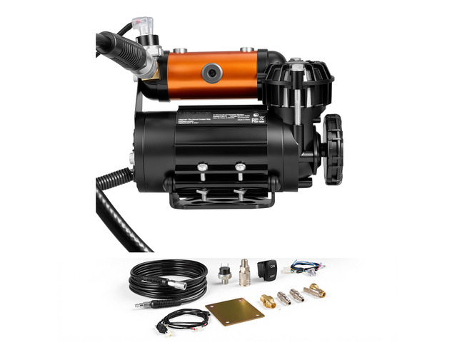VEVOR 12V Air Compressor 0.5HP 2.72 SCFM Portable Tire Inflator Max 210PSI, Heavy Duty Offroad Air Pump with Differential Lock Harness, Adapters &...