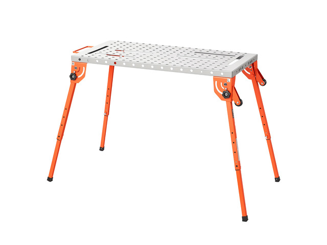 VEVOR Foldable Welding Table, 44' x 21' Welding Workbench 500LBS Capacity, 4-Level Adjustable Height, Heavy-Duty Steel Work Table with 6 Tool Slots...