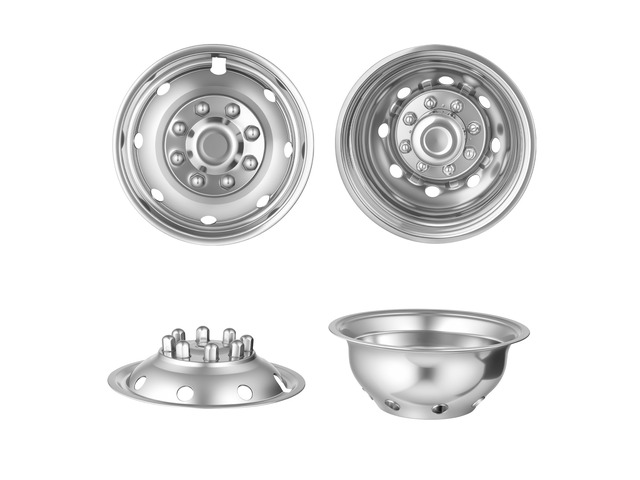 VEVOR 16-Inch Wheel Simulators 8 Lug Stainless Steel Front and Rear Wheel, Fit for 1974-1998 Ford F350, 1992-2021 Ford E350/E450, 1974-1999 Dodge...