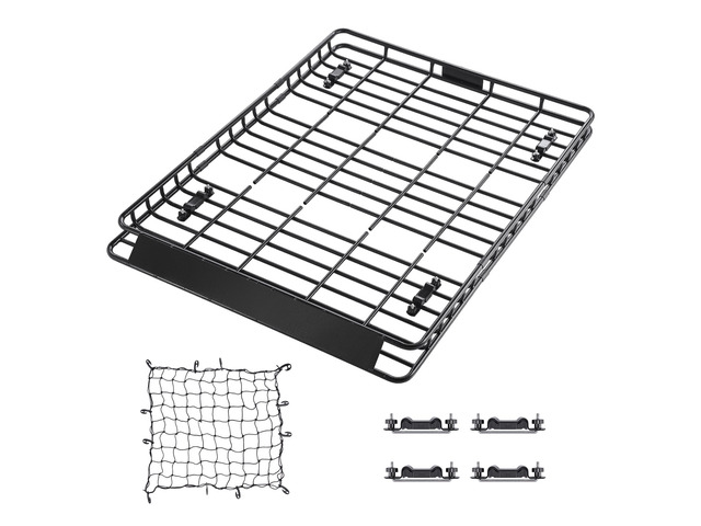 VEVOR Roof Rack Basket, 64 x 50 x 4.1 in, Universal Rooftop Cargo Carrier with Two 35.4 x 39.4 in Cargo Net,150 lbs Max Car Top Luggage Holder, 4.1...