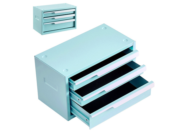 VEVOR Steel Tool Box with 3 Drawers Portable Metal Toolbox Heavy Duty Green, for Garage Workshop Repair Shop Workbench, Magnetic Design, Tool Chest...