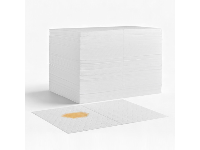 VEVOR Oil Absorbent Pads, 15' x 20' 200-Pack, Medium-Duty Spill Absorbing Pads for Gasoline, Engine Oil, Transmission Fluid, Durable PP Oil Only...