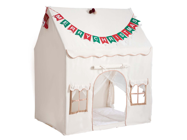 VEVOR Kids Play Tent 2 in 1 Wood Frame Toddler Tent with Padded Mat Beige, for Girls Boys Birthday Play, Indoor & Outdoor Playhouse, Cozy Reading...