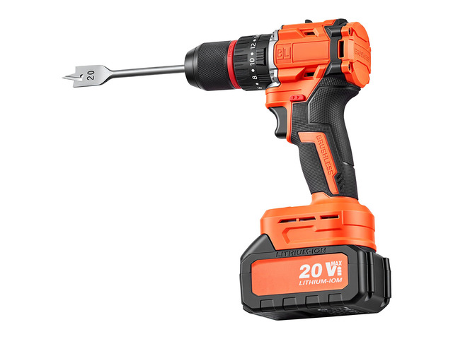 VEVOR Hammer Drill 20V 1/2 in 26000 IPM Brushless Cordless Impact Drill Kit, for Drilling Wood Metal Screw Driving, 4000 mAh Lithium-Ion Battery...