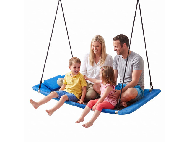 VEVOR Platform Tree Swing for Kids and Adults 700 lbs 60' Rectangle Blue, for Backyard Outdoor & Indoor, 900D Oxford Fabric Giant Seat with 2...
