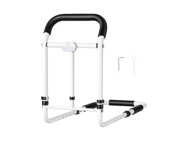 VEVOR Bed Rails for Elderly Adults 200LBS Loading Bed Side Assist Rail, with Motion Sensor LED Light, Adjustable Height & Length, Non-Slip Handle,...