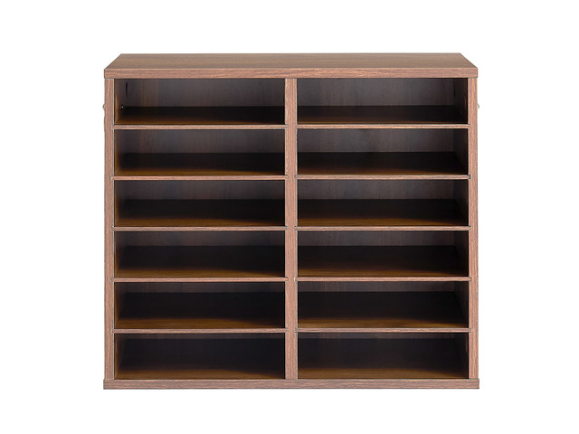 VEVOR Wood Literature Organizer 12 Compartments Office Mailboxes Brown, Countertop Literature Sorter for Files Documents Papers, with Adjustable...