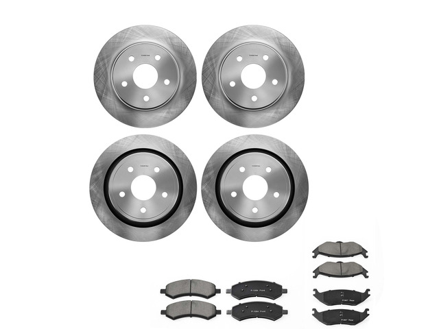 VEVOR Front & Rear Brake Kit Ceramic Brake Pads & Hollow Brake Rotors Kit, Compatible with 2007-2009 Dodge Durango & Chrysler Aspen, 2011-2018 Ram...