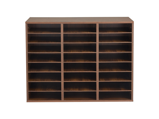 VEVOR Wood Literature Organizer 24 Compartments Office Mailboxes Brown, Countertop Literature Sorter for Files Documents Papers, with Adjustable...