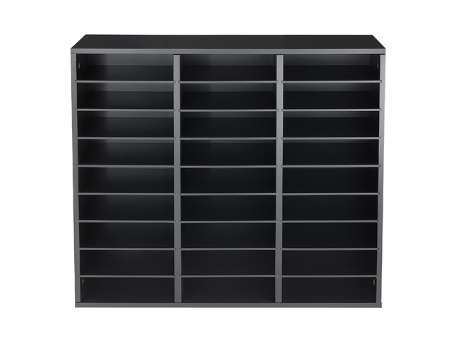 VEVOR Wood Literature Organizer 27 Compartments Office Mailboxes Black, Countertop Literature Sorter for Files Documents Papers, with Adjustable...