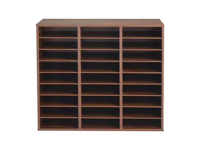 VEVOR Wood Literature Organizer 27 Compartments Office Mailboxes Brown, Countertop Literature Sorter for Files Documents Papers, with Adjustable...