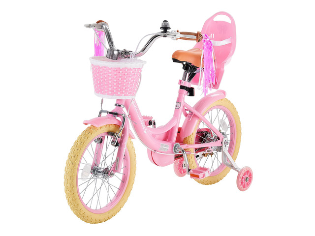 VEVOR Kids Bike, 16 Inch Children Bicycle, Training Wheels Princess Pink, for Girls Ages 4-7, Adjustable Seat, Front Brake and Rear Drum Brake,...