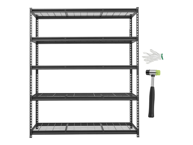 VEVOR Storage Shelves, 5-Tier 3000 lbs Garage Shelving 60 x 24 x 71.4 in, for Garage, Basement, Warehouse, Workshop, Heavy-Duty Metal Stable...