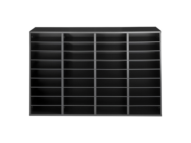VEVOR Wood Literature Organizer 36 Compartments Office Mailboxes Black, Countertop Literature Sorter for Files Documents Papers, with Adjustable...