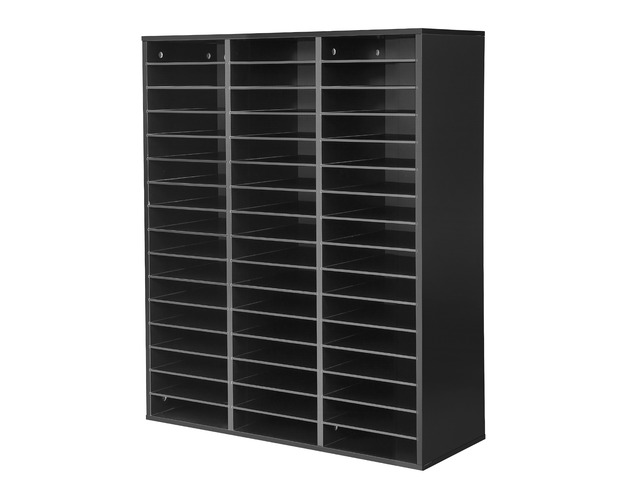 VEVOR Wood Literature Organizer 48 Compartments Office Mailboxes Black, Countertop Literature Sorter for Files Documents Papers, with Adjustable...
