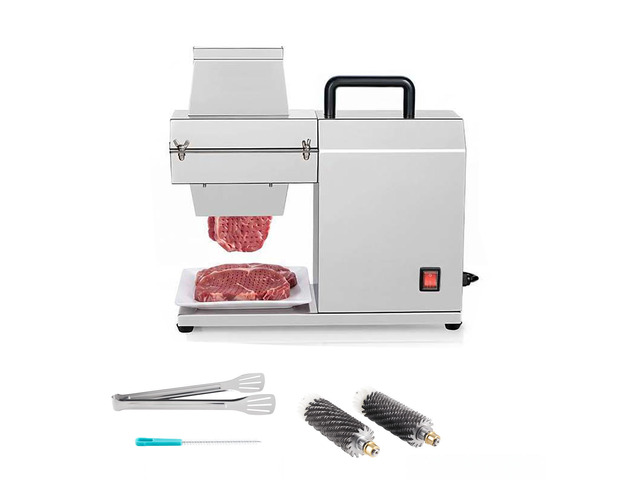 VEVOR Commercial Meat Tenderizer, 450W Electric Beef Machine 265 Lbs/H, for Turkey Chicken Pork, Heavy Duty Stainless Steel Kitchen Tool with 54...