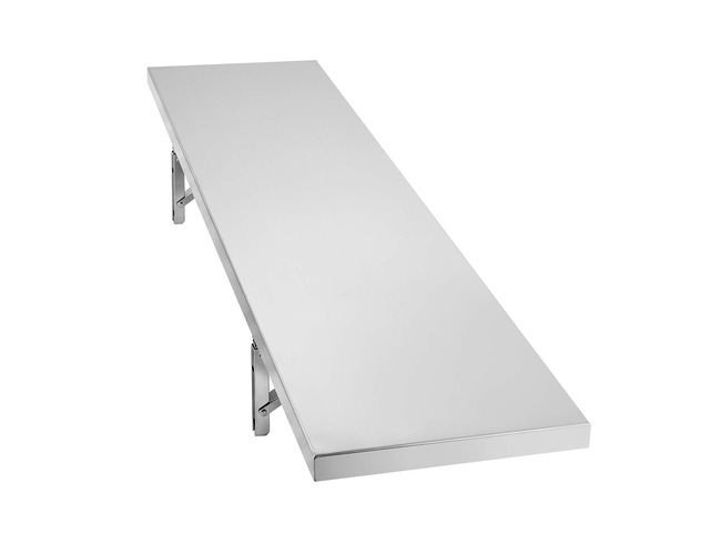 VEVOR Stainless Steel Shelf 12' x 72' Foldable Wall Mount Floating Shelf, Heavy-Duty Commercial Shelves with Brackets, 300LBS Capacity, Easy to...