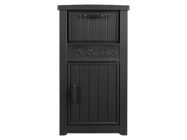 VEVOR Package Delivery Box for Outside 44.13 in Large Parcel Drop Box Black, for Porch, Curbside & House Storage, Lockable Anti-Theft Waterproof...
