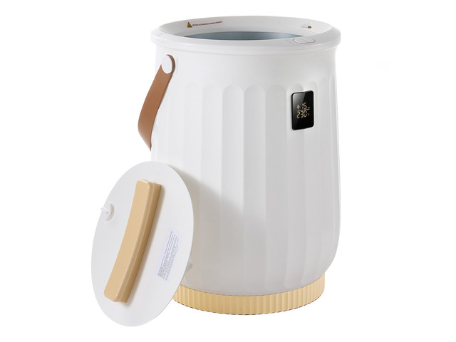 VEVOR Towel Warmers for Bathroom 20L Heated Towel Bucket with LED Display, Rapid Heating, 4 Adjustable Timer, Wood Handle, Auto Shut Off, Fits...