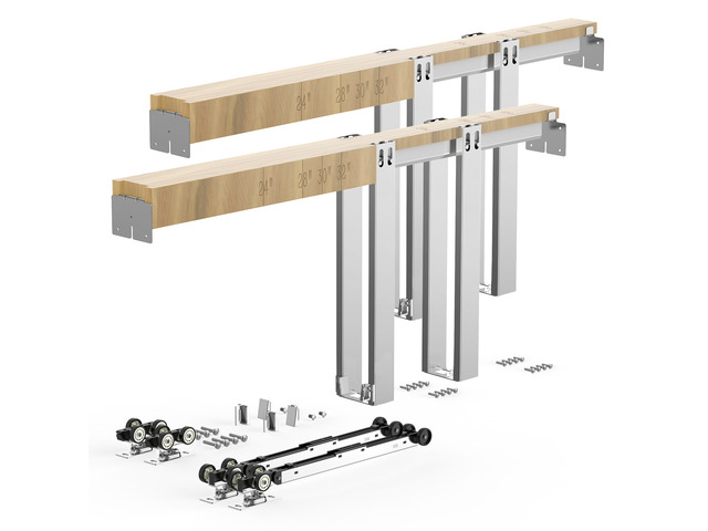 VEVOR Pocket Door Frame Kit 72' x 80' Pocket Door Kit with Steel Studs, For Home Doors, Two-Way Soft Close Mechanism, Smooth & Quiet Sliding,...