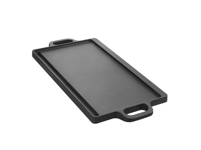 VEVOR Reversible Grill/Griddle 20x9 in Pre-Seasoned Cast Iron Pan Handle, for BBQ, Eggs, Pancakes, Burgers, Dual-Sided Plate, Portable Rectangular...