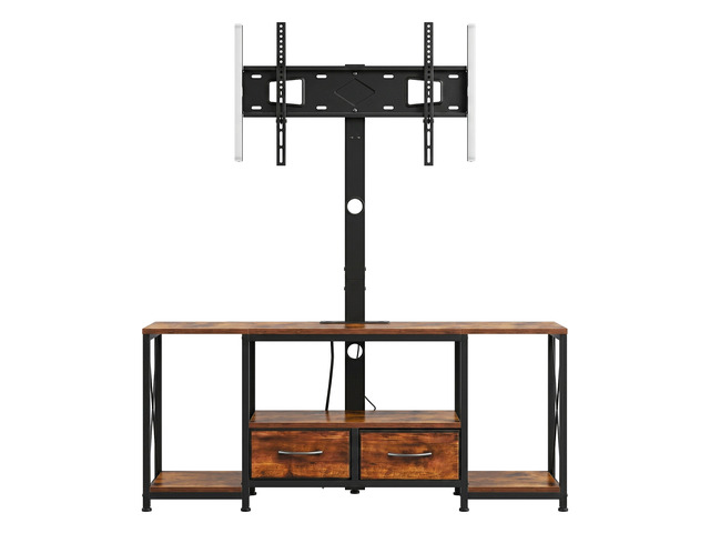 VEVOR TV Stand with Mount, 47.2 Inch, TV Stand Console with Power Outlet & Storage Drawers, for 32-75 Inch TVs, Height Adjustable Entertainment...