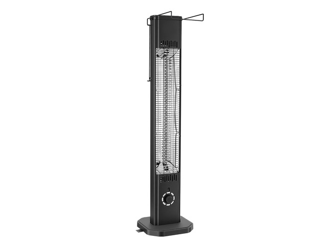 VEVOR Infrared Heater 1500W Electric Space Heater 8 Heat Settings Black, with Remote Control for Outdoor Use, 8H Timer, Overheat Protection,...