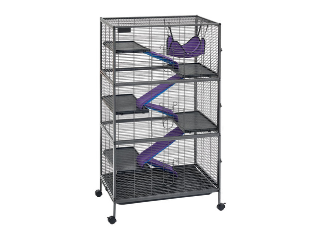 VEVOR Metal Small Animal Cage 58.7'H 6-Tier Rolling Ferret Cage On Wheels, 0.55' Wire Spacing Large Cages with Hammock, Ramps, Tray & Doors for...
