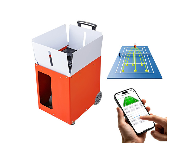 VEVOR Tennis Ball Machine,4H Runtimeand110 Ball Capacity Auto Ball Launcher, for Beginners and Pro Practice Training, with App Remote Control,Spin...