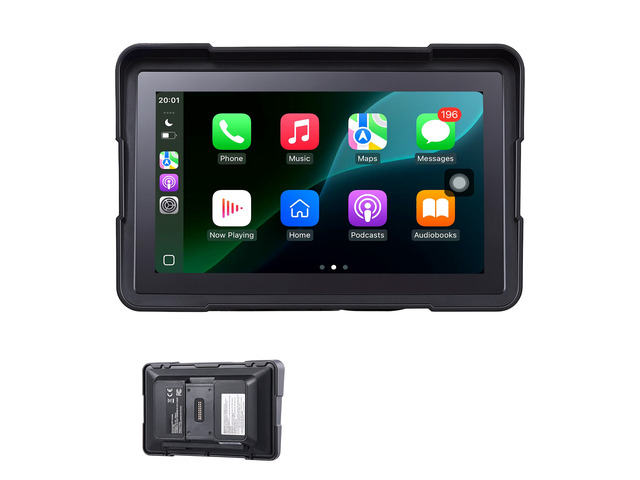 VEVOR 7 Inch Wireless Motorcycle Carplay with Apple Carplay & Android Auto, HD Touchscreen GPS Navigation System with Dual Bluetooth, Siri/Google...