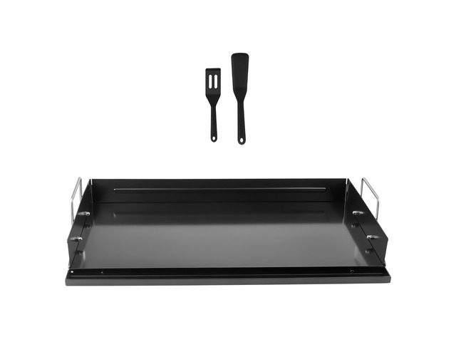 VEVOR Carbon Steel Griddle 24x16 inch Flat Top Pre-Seasoned Plate Handle, for BBQ Eggs Burger, Even Heat Distribution, Non-Stick Portable...