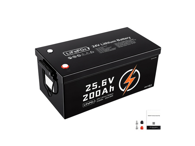 VEVOR 24V 200Ah LiFePO4 Lithium Battery 4000+ Cycles Built-in 200A BMS, Lithium Battery with Low Temperature Protection, Supports 8P2S Connection,...
