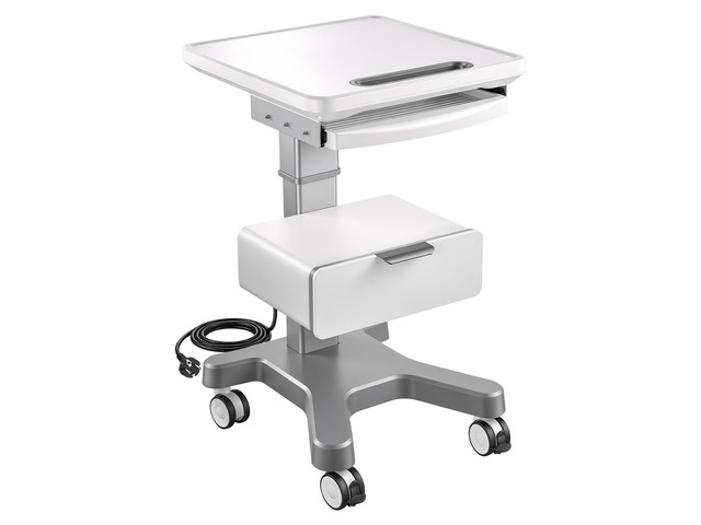 VEVOR Medical Cart 66.14 lbs Max Load Electric Lift Medical Trolley Cart, for Clinic, Hospital, Laboratory, Stable Support, Adjustable Height,...