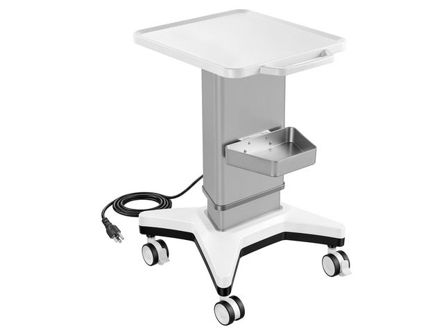 VEVOR Medical Cart 110.23 lbs Max Load Electric Lift Medical Trolley Cart, for Clinic, Hospital, Laboratory, Stable Support, Adjustable Height,...