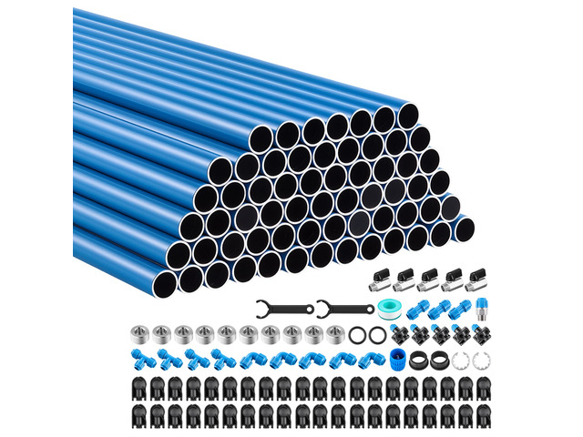 VEVOR Air Compressor Line Piping Kit, Total 235FT x 0.68' (62 x 3.77 FT), Aluminum Compressed Air Tubing System, High Pressure Resistant,...