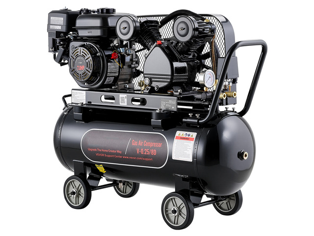 VEVOR 20 Gallon Gas Powered Air Compressor, 7HP 4.7CFM at 90 PSI Air Tank, Gas-Driven Air Compression System with Twin Cylinder Piston Pump, 115...