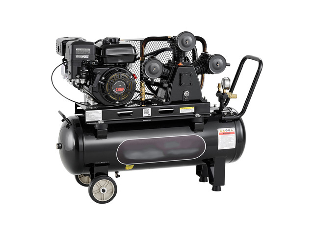 VEVOR 20 Gallon Gas Powered Air Compressor, 7HP 6.2CFM at 90 PSI Air Tank, Gas-Driven Air Compression System with Three-Cylinder Piston Pump, 115...
