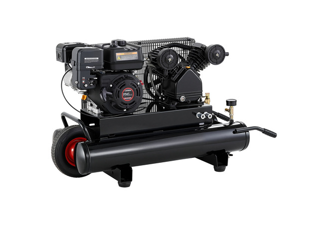 VEVOR 8 Gallon Twin-Tank Gas Powered Air Compressor, 6.5HP 7CFM Air Tank, Gas-Driven Air Compression System with Twin-Cylinder Piston Pump, 115 PSI...
