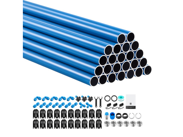 VEVOR Air Compressor Line Piping Kit, Total 90FT x 0.68' (24 x 3.77 FT), Aluminum Compressed Air Tubing System, High Pressure Resistant, Leak-Proof...