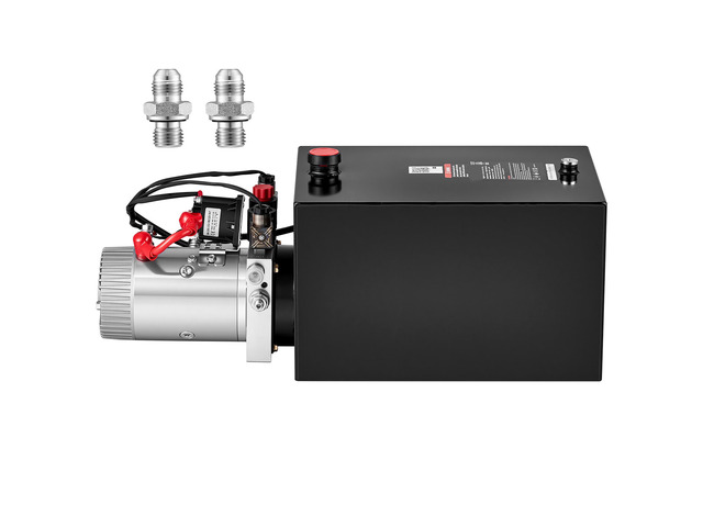 VEVOR 20 Quart Hydraulic Pump, Double Acting Dump Trailer Pump, 3200PSI Max Relief Pressure, 0.91 GPM Flow Rate, DC12V 1.6KW Hydraulic Power Unit...