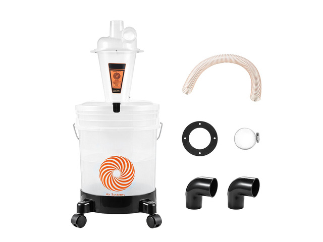 VEVOR Cyclone Dust Separator Kit, 5 Gallon Bucket 2 in O. D. Dust Collector, for Woodworking and Shop Wet/Dry Vacuums, with 3 ft PU Connection Hose,...