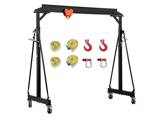 VEVOR Adjustable Gantry Crane, 5000 lbs Capacity, Portable Shop Lift Hoist with 100.4-147.6 in Height Adjustable, Manual Trolley, Locking Wheels,...