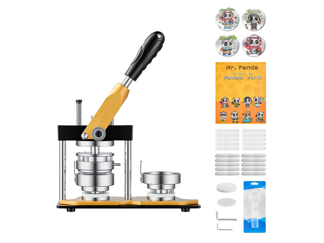 VEVOR Button Maker Machine, 2.25' / 58 mm, Solid Metal Pin Maker with 100pcs Button Parts, Circle Cutter and Magic Book, Reinforced Ergonomic...
