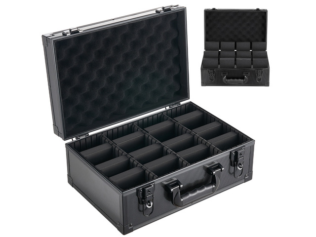 VEVOR Graded Card Case 4 Row 120 PSA Slab Storage Box with Secure Lock, Baseball Sports Trading Cards Holder Collector with 12 Dividers, Key, Holds...