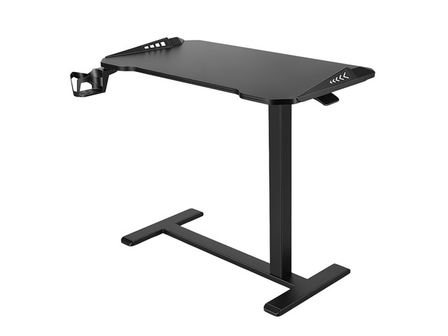 VEVOR Overbed Table 31.5'W x 17.7'D Mobile Gaming Desk with Hidden Wheels, for Home Office Bed Couch, Height Adjustable Bedside Rolling Laptop...