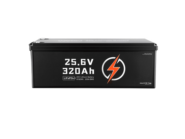 VEVOR 24V 320Ah LiFePO4 Lithium Battery 4000+ Cycles 200A BMS with Bluetooth, 8192Wh Lithium Battery with Low Temperature Protection, Supports 8P2S...