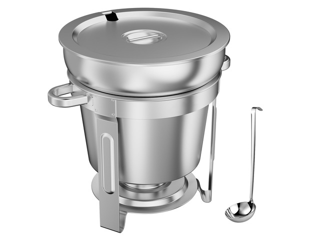VEVOR 1 Pack Soup Chafer, Chafing Dish for Buffet Set, 11QT Stainless Steel, Catering Marmite for Banquet Party Wedding, Round Buffet Server and...